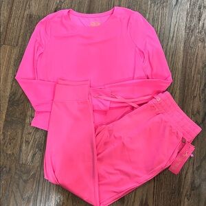 Lilly Pulitzer Luxletic Pink Top & Jogging Pant Set